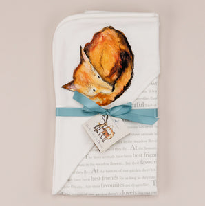 Baby Gift Hamper - Dexter Fox Blanket, Babygrow and Dribble Cloths