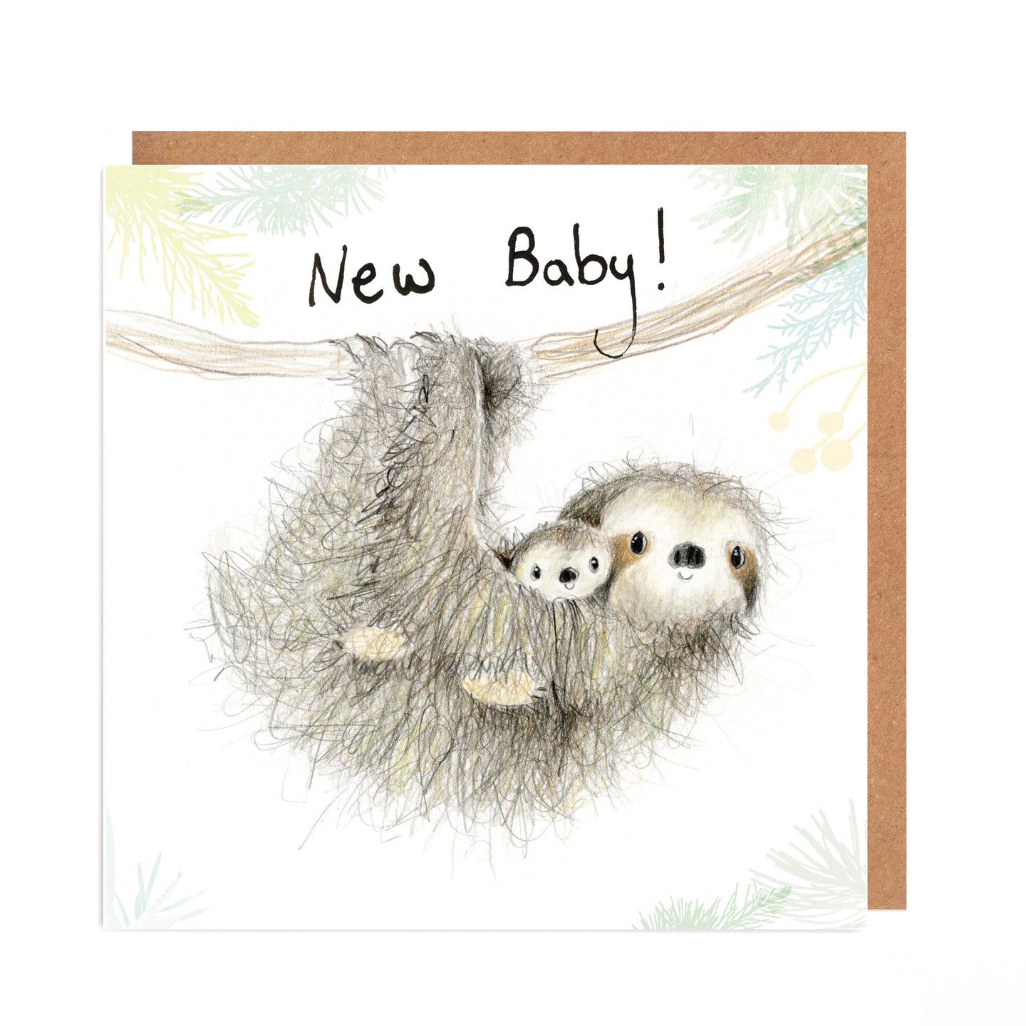 Elliot and Emmeline Sloths New Baby Card