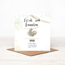 Load image into Gallery viewer, Elliot and Emmeline Sloths New Baby Card