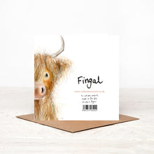 Load image into Gallery viewer, Fingal Highland Cow Birthday Card