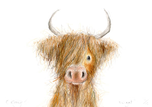 3. 'Fingal' Highland Cow Print - 12 Prints for 12 Days of Christmas!