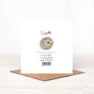 Liam Hedgehog  Card - 'Roll With It'