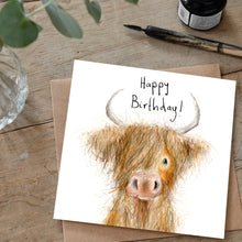 Load image into Gallery viewer, Fingal Highland Cow Birthday Card