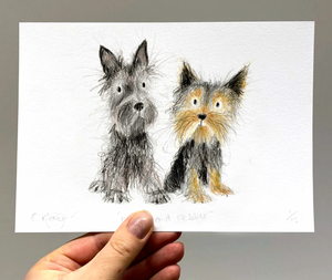 7. Pair of Terriers Print - 12 Prints for 12 Days of Christmas!