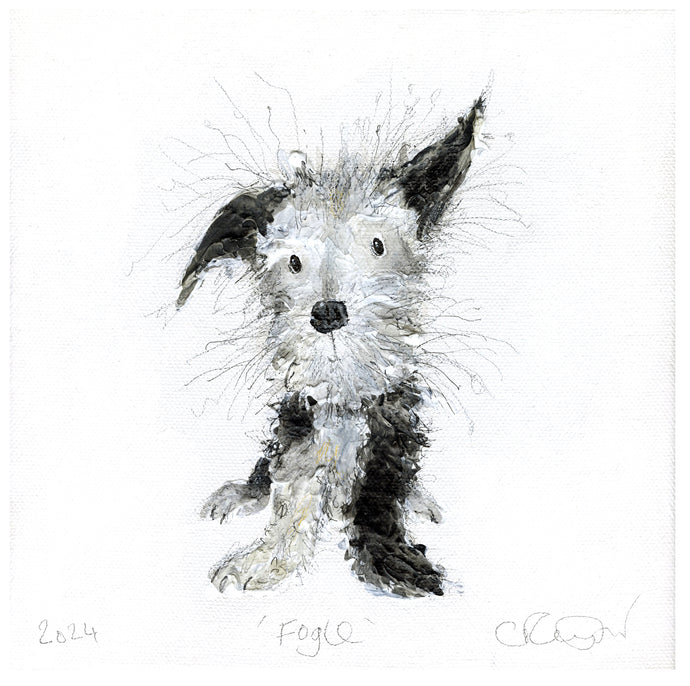 'Fogle' (Rescue dog original painting - framed)