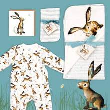 Load image into Gallery viewer, Baby Gift Hamper - Molly Hare Blanket, Babygrow and Dribble Cloths