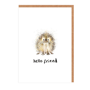 Gareth Hedgehog - Hello Friend Mini Card