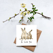 Load image into Gallery viewer, Seymour and Betty I Love You Bunnies Card